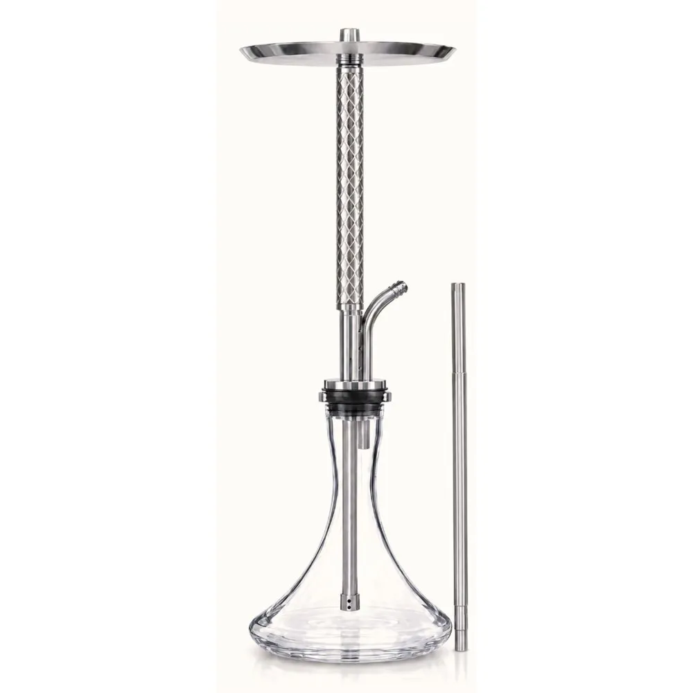 Mexanika Engraved Geometric Silver – Diamond-Pattern Hookah | UAE