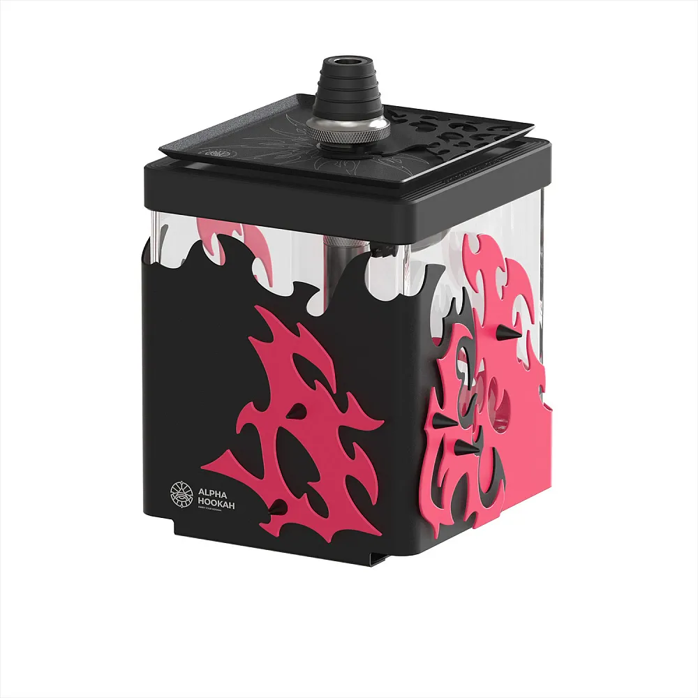 Alpha Hookah Smart Exzo Tribal Green / Black / Pink – Compact LED Hookah | UAE